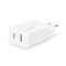 Мережевий зарядний пристрій Ttec SmartCharger Duo USB-C/USB-A 2.4А/12Вт White (2SCS25B)