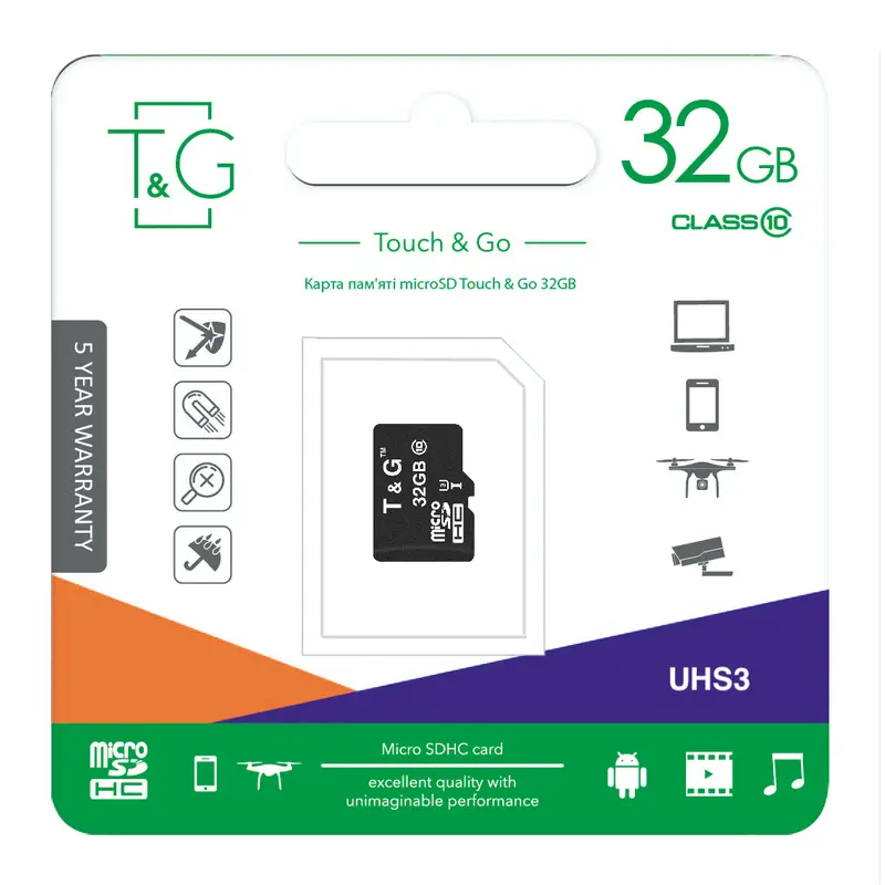 Карта пам`ятi MicroSDHC 32GB UHS-I U3 Class 10 T&G (TG-32GBSD10U3-00) Карта пам`ятi MicroSDHC 32GB UHS-I U3 Class 10 T&G (TG-32GBSD10U3-00)