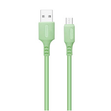 Кабель ColorWay USB - micro USB (M/M), soft silicone, 2.4 А, 1 м, Green (CW-CBUM042-GR)