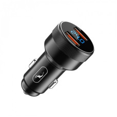 Автомобільний зарядний пристрій SkyDolphin SZ05 Aluminium Double QC3.0 (2USB, 3.1A) Black (AZP-000084)