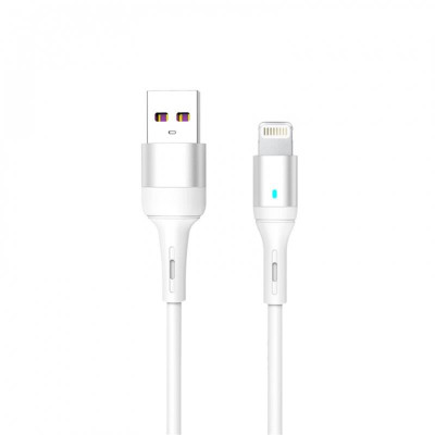 Кабель SkyDolphin S06L LED Smart Power USB - Lightning (M/M), 1 м, White (USB-000555)