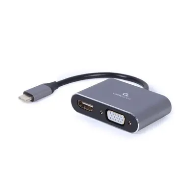 Адаптер Cablexpert HDMI+VGA - USB Type-C (F/M), 0.15 м, Black (A-USB3C-HDMIVGA-01) Адаптер Cablexpert HDMI+VGA - USB Type-C (F/M), 0.15 м, Black (A-USB3C-HDMIVGA-01)