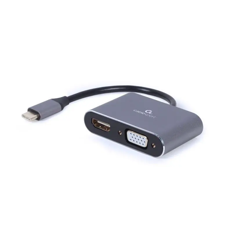 Адаптер Cablexpert HDMI+VGA - USB Type-C (F/M), 0.15 м, Black (A-USB3C-HDMIVGA-01) Адаптер Cablexpert HDMI+VGA - USB Type-C (F/M), 0.15 м, Black (A-USB3C-HDMIVGA-01)