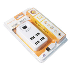 Концентратор USB 2.0 Voltronic YT-HWS4-W/08646, 4хUSB2.0, White