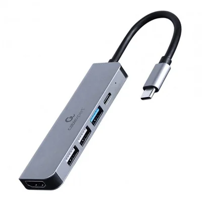 Док-станція Cablexpert USB-C 5-в-1 (A-CM-COMBO5-03) USB/HDMI/PD