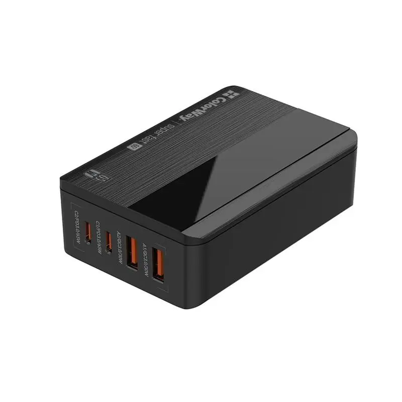 Мережевий зарядний пристрій ColorWay Power Delivery (2USB-A + 2USB TYPE-C) (65W) Black (CW-CHS040PD-BK) Мережевий зарядний пристрій ColorWay Power Delivery (2USB-A + 2USB TYPE-C) (65W) Black (CW-CHS040PD-BK)