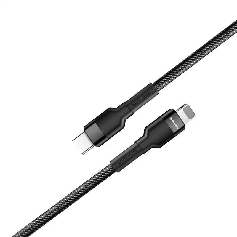 Кабель ColorWay USB Type-C - Lightning (M/M), PD Fast Charging 20W, 3.0 А, 0.3 м, Black (CW-CBPDCL054-BK) Кабель ColorWay USB Type-C - Lightning (M/M), PD Fast Charging 20W, 3.0 А, 0.3 м, Black (CW-CBPDCL054-BK)