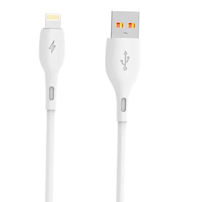 Кабель SkyDolphin S22L Soft Silicone USB - Lightning (M/M), 1 м, White (USB-000599)