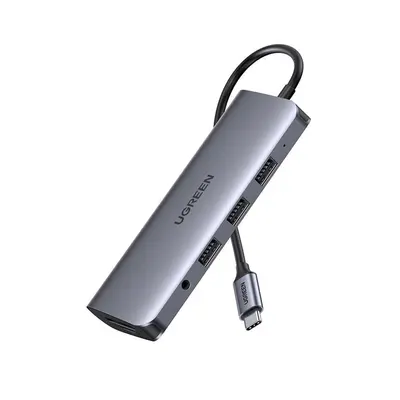 Концентратор USB Type-C Ugreen CM179 3xUSB 3.0 + HDMI + VGA + RJ45 1000M Ethernet + Cardreader + 3.5 мм, Gray (80133) Концентратор USB Type-C Ugreen CM179 3xUSB 3.0 + HDMI + VGA + RJ45 1000M Ethernet + Cardreader + 3.5 мм, Gray (80133)