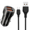 Автомобільний зарядний пристрій XO CC48 Smart Metal (2USB, 2.4A) Black (XO-CC48m-BK) + кабель microUSB