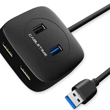 Концентратор USB Cabletime 4-Ports, USB3.0 + USB2.0 + Micro B з живленням (CB43B)