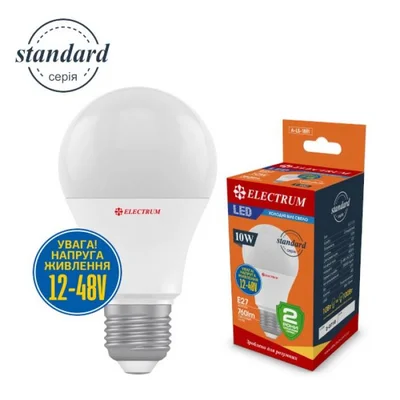 Лампа світлодіодна низьковольтна ELECTRUM 10W 12-48V E27 4000K (A-LS-1891)