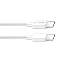 Кабель ColorWay USB Type-C - USB Type-C (M/M), PD Fast Charging 65W, 3.0 А, 2 м, White (CW-CBPDCC056-WT)