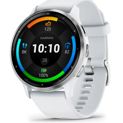 Смарт-годинник Garmin Venu 3 Silver Stainless Steel Bezel with Whitestone Case and Silicone Band (010-02784-50)