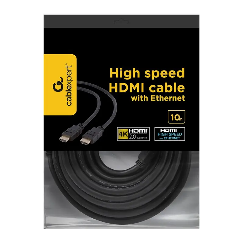 Кабель Cablexpert HDMI - HDMI V 2.0 (M/M), 10 м, чорний (CC-HDMI4-10M) пакет Кабель Cablexpert HDMI - HDMI V 2.0 (M/M), 10 м, чорний (CC-HDMI4-10M) пакет