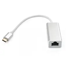Адаптер Vinga USB Type-C - RJ-45 (M/F) Silver (VCPATC2GBLNS)