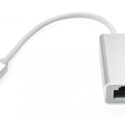 Адаптер Vinga USB Type-C - RJ-45 (M/F) Silver (VCPATC2GBLNS)