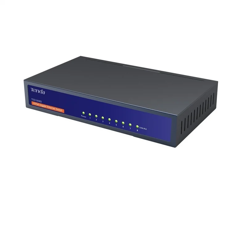 Комутатор Tenda TEG1008D 8port 10/100/1000BaseT, неуправляемый, метал. корп