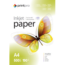 Фотопапiр PrintPro матовий 190г/м2 A4 500арк (PME190500A4)