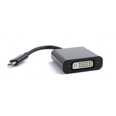 Адаптер Cablexpert USB Type-C - DVI (M/F), 0.15 м, чорний (A-CM-DVIF-01)