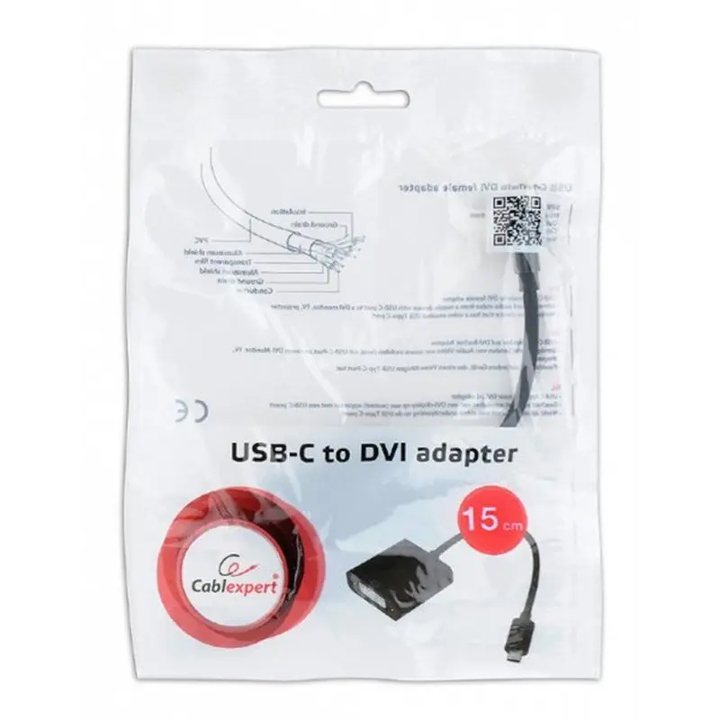 Адаптер Cablexpert USB Type-C - DVI (M/F), 0.15 м, чорний (A-CM-DVIF-01) Адаптер Cablexpert USB Type-C - DVI (M/F), 0.15 м, чорний (A-CM-DVIF-01)