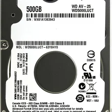 Накопичувач HDD 2.5" SATA 500GB WD AV-25 16MB 5400rpm (WD5000LUCT) Refurbished