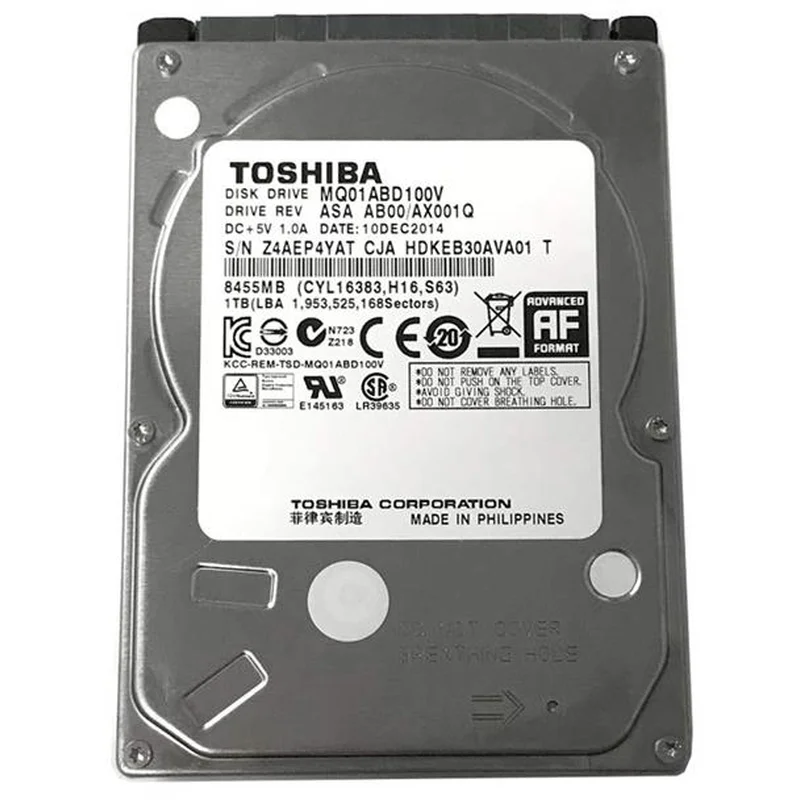 Накопичувач HDD 2.5" SATA 1.0TB Toshiba 5400rpm 8MB (MQ01ABD100V) Refurbished