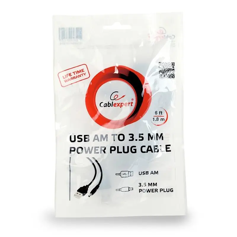 Кабель живлення Cablexpert (CC-USB-AMP35-6) USB-3.5мм, 1.8м, чорний Кабель живлення Cablexpert (CC-USB-AMP35-6) USB-3.5мм, 1.8м, чорний