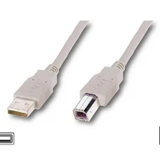 Кабель Atcom USB - USB Type-B V 2.0 (M/M), 0.8 м, Ferrite, білий (6152) пакет