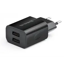 Мережевий зарядний пристрій REAL-EL CH-210 (2USB, 2.1A) Black