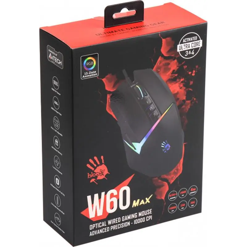 Миша A4Tech Bloody W60 Max Stone Black Миша A4Tech Bloody W60 Max Stone Black