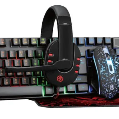 Комплект (клавіатура, мишка) Piko GX200 Black (1283126489808) + гарнітура, килимок
