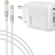 Мережевий зарядний пристрій Intaleo TCGQPD120L (1USBx3A) White (1283126510007) + кабель Lightning