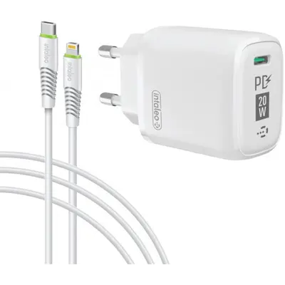 Мережевий зарядний пристрій Intaleo TCGQPD120L (1USBx3A) White (1283126510007) + кабель Lightning