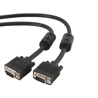 Кабель Cablexpert VGA - VGA (M/M), HD15, з 2-ма фер. кільцями, чорний, 10 м (CC-PPVGA-10M-B) пакет Кабель Cablexpert VGA - VGA (M/M), HD15, з 2-ма фер. кільцями, чорний, 10 м (CC-PPVGA-10M-B) пакет