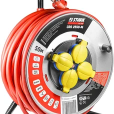 Подовжувач на котушці Stark CRP 2550-M (242000003) 4 розетки, 50 м, сіро-червоний