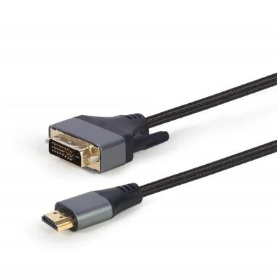 Кабель Cablexpert HDMI - DVI (M/M), двоспрямований, 18 + 1 pin, 1.8 м, Black (CC-HDMI-DVI-4K-6)