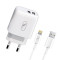 Зарядний пристрій SkyDolphin SC22EBL (2USB, 2.1A) White (MZP-000162) + кабель Lightning