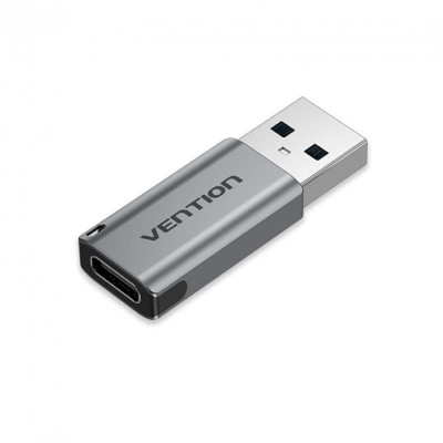 Адаптер Vention USB - USB Type-C V 3.0 (M/F) Gray (CDPH0)