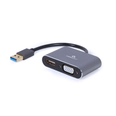 Адаптер Cablexpert HDMI+VGA - USB (F/M), 0.15 м, Black (A-USB3-HDMIVGA-01)