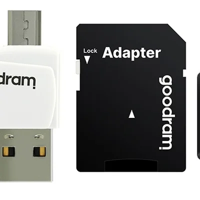 Карта пам`ятi MicroSDXC 128GB UHS-I Class 10 GOODRAM + SD-adapter + OTG Card reader (M1A4-1280R12)