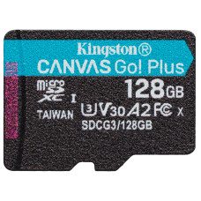 Карта пам`яті MicroSDXC 128GB UHS-I/U3 Class 10 Kingston Canvas Go! Plus R170/W90MB/s (SDCG3/128GBSP)