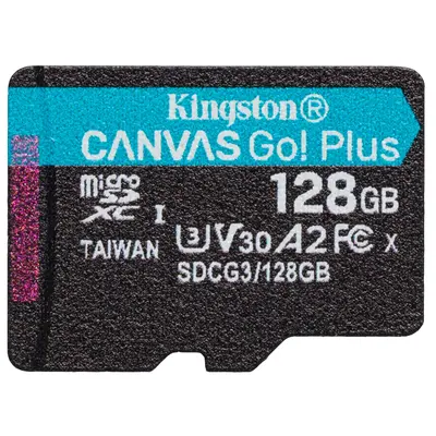 Карта пам`яті MicroSDXC 128GB UHS-I/U3 Class 10 Kingston Canvas Go! Plus R170/W90MB/s (SDCG3/128GBSP)