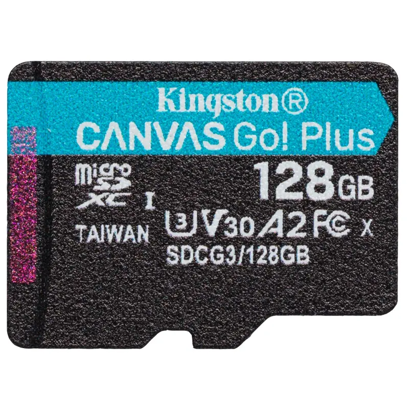 Карта пам`яті MicroSDXC 128GB UHS-I/U3 Class 10 Kingston Canvas Go! Plus R170/W90MB/s (SDCG3/128GBSP)