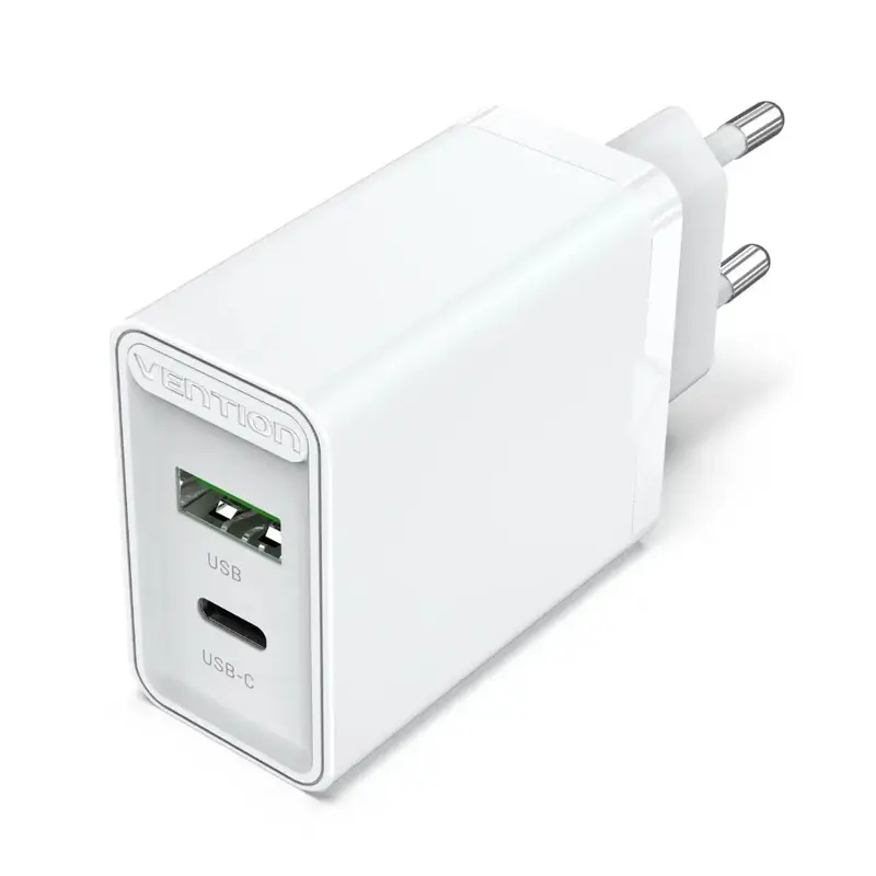 Мережевий зарядний пристрій Vention USB Type C + QC4.0 (18-20W) White (FBBW0-EU) Мережевий зарядний пристрій Vention USB Type C + QC4.0 (18-20W) White (FBBW0-EU)