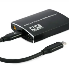 Адаптер Cablexpert USB Type-C - 2xHDMI + 3.5 мм (M/F) Black (A-CM-HDMIF2-01)