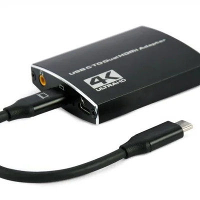 Адаптер Cablexpert USB Type-C - 2xHDMI + 3.5 мм (M/F) Black (A-CM-HDMIF2-01)