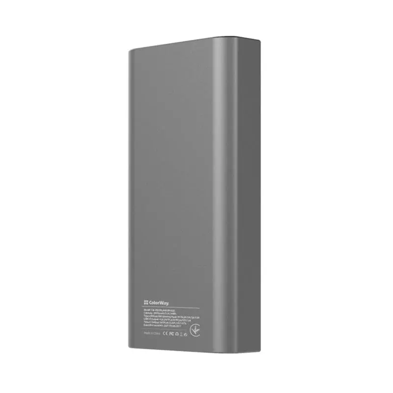 Універсальна мобільна батарея ColorWay 20000mAh Gray (CW-PB200LPH3GR-PDD) Універсальна мобільна батарея ColorWay 20000mAh Gray (CW-PB200LPH3GR-PDD)