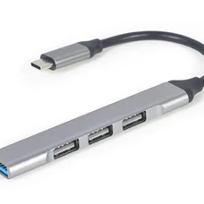Концентратор USB Type-C Gembird 1xUSB3.1, 3хUSB2.0, метал, Grey (UHB-CM-U3P1U2P3-02)