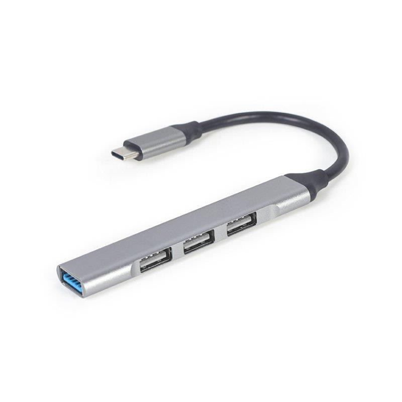 Концентратор USB Type-C Gembird 1xUSB3.1, 3хUSB2.0, метал, Grey (UHB-CM-U3P1U2P3-02)